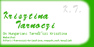 krisztina tarnoczi business card